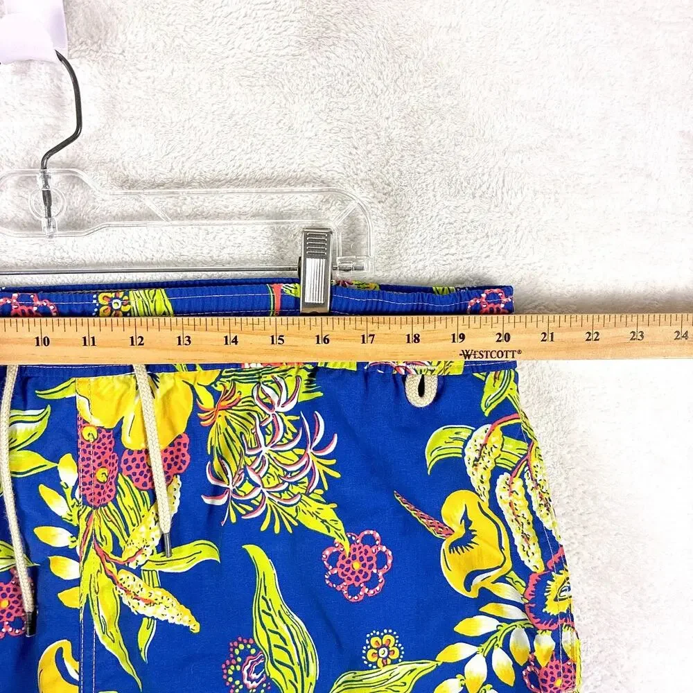 Polo Ralph Lauren Swim Trunks Mens XXL Blue Floral Hawaiian Aloha Beach Surf
